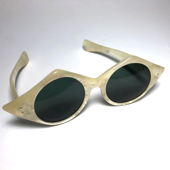 Accessories - 1960s French Pearlized Oval Sunglasses